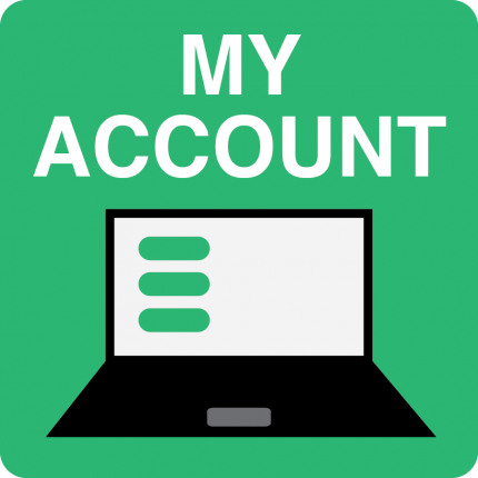 image with heading 'My Account' and an open laptop below